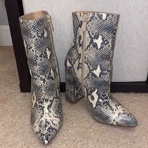 Snakeskin Heeled Boots